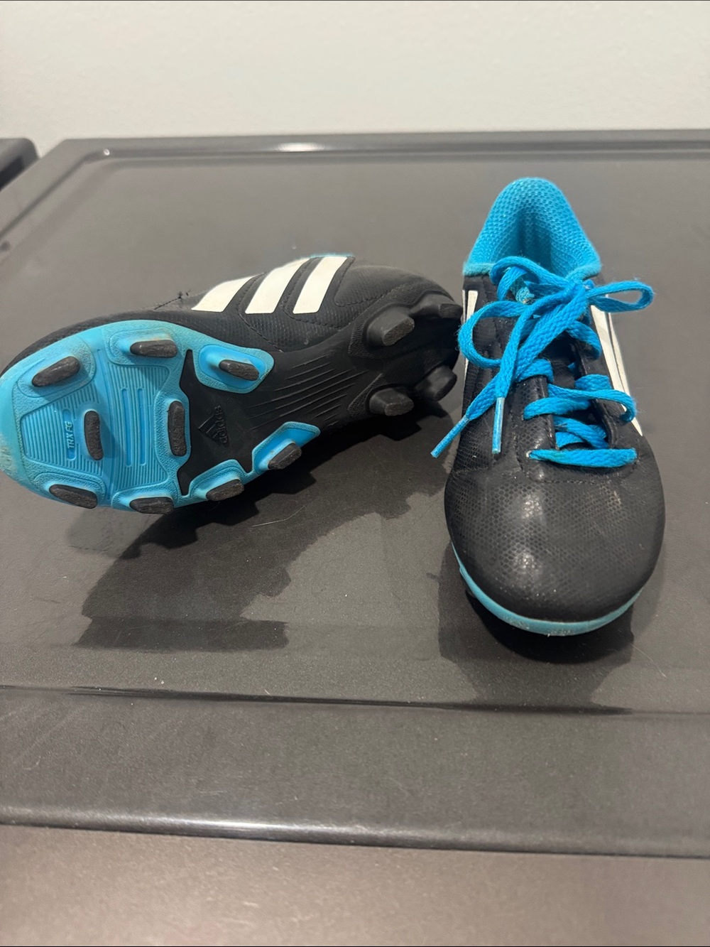 adidas Kids Black & Bright Blue Soccer Cleats